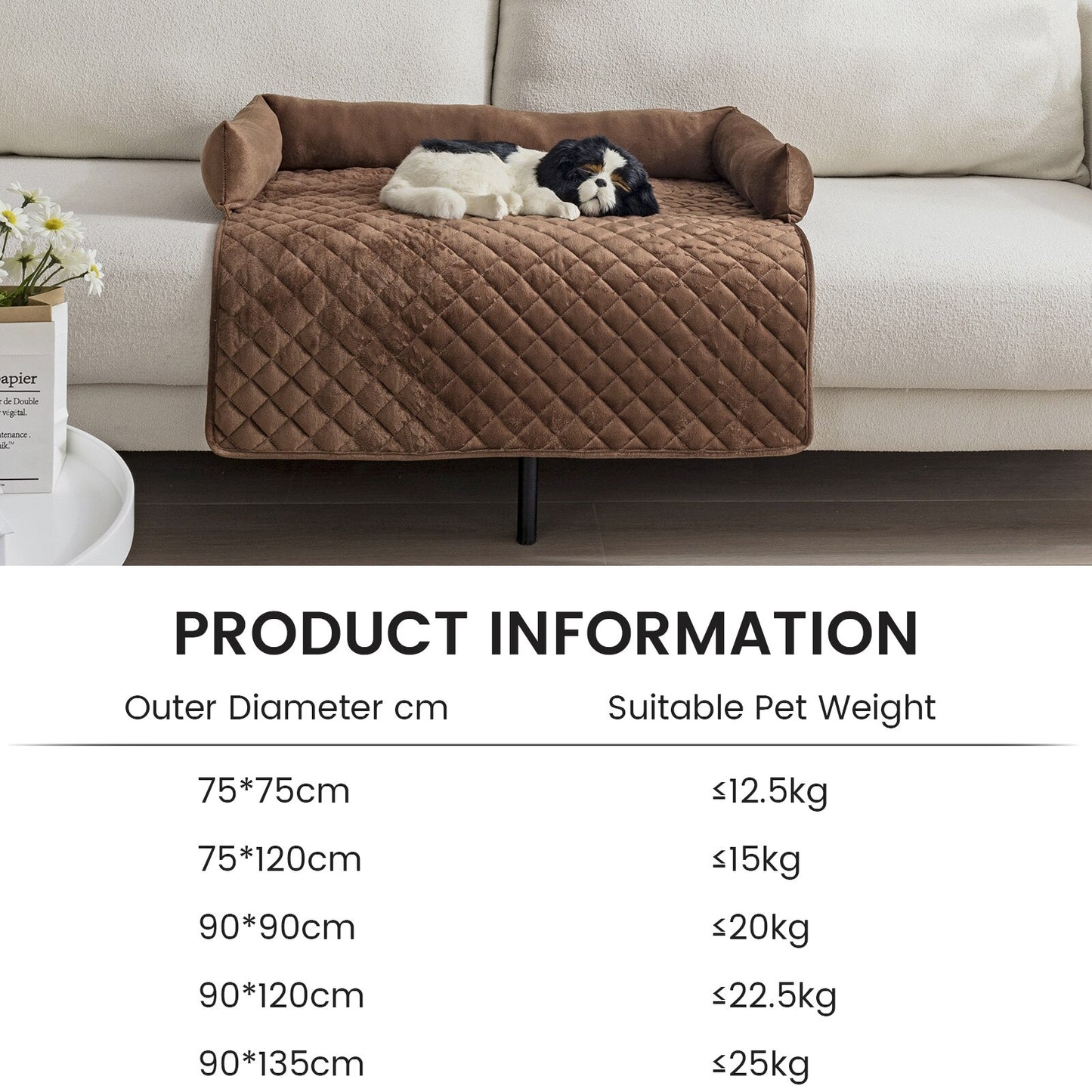 Dog Sofa Mat Dog Bed Plush Dog Pad Pet Sofa Cover Soft Warm Cat Pad Non-Slip Washable Dog Mattress Suitable for Pet Sleeping