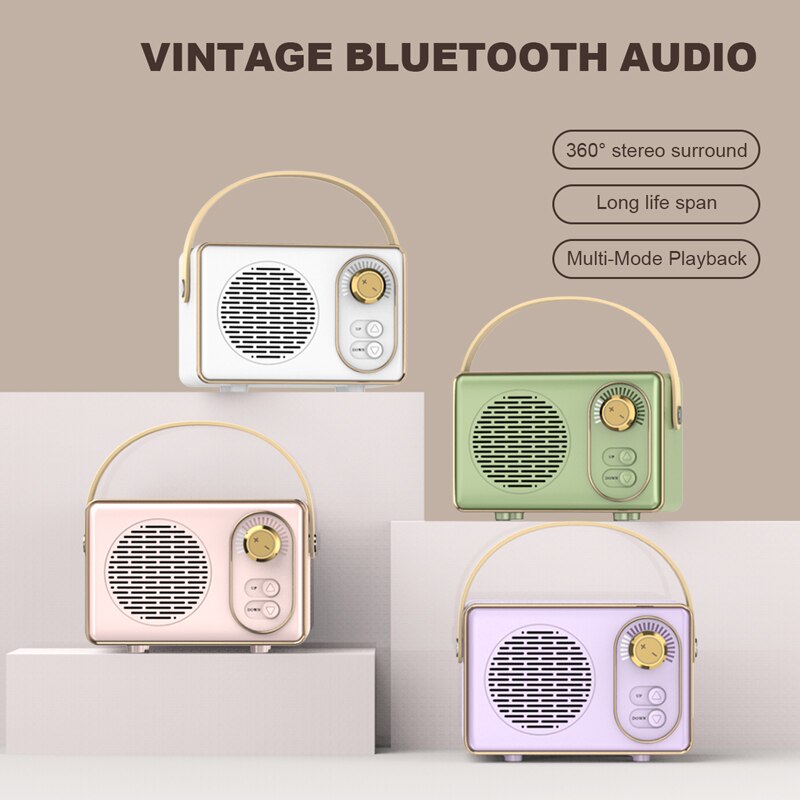 Retro Bluetooth Speaker HM11 Classical Retro Music Player Sound Stereo Portable Decoration Mini Speakers Travel Music Player