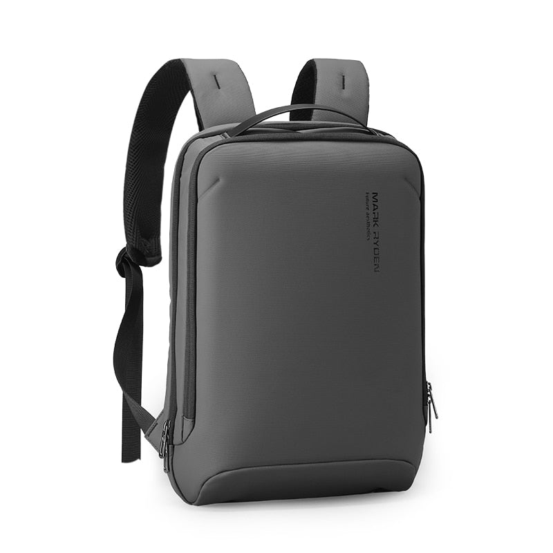 MARK RYDEN Minimalist Backpack Business Hard Shell Front Thin Laptop Backpack Black and Gray(15.6")