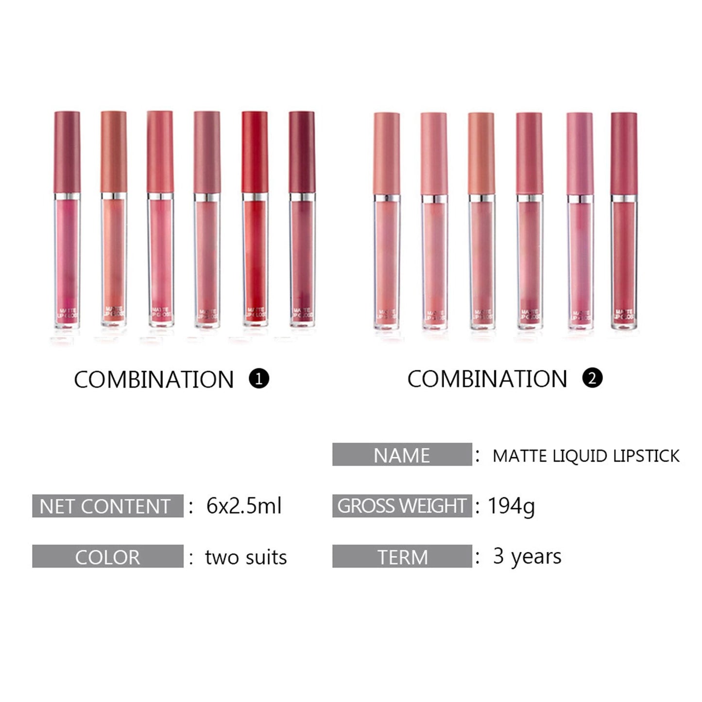 HANDAIYAN 6PC/Set Matte Velvet Lip Gloss Waterproof Long-lasting Liquid Lipstick Cosmetic Beauty Keep 24 Hours Makeup