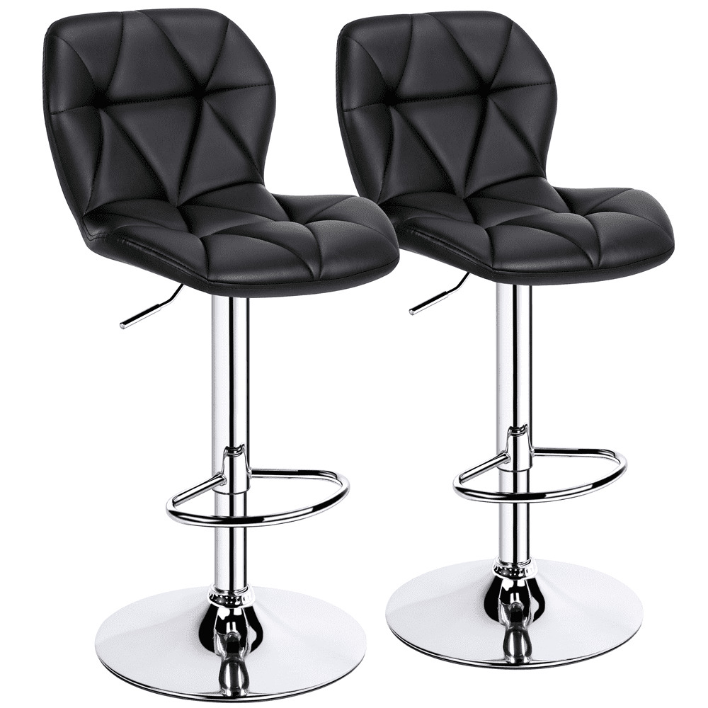 Alden Design 2PCS Modern Adjustable Faux Leather Swivel Bar Stool