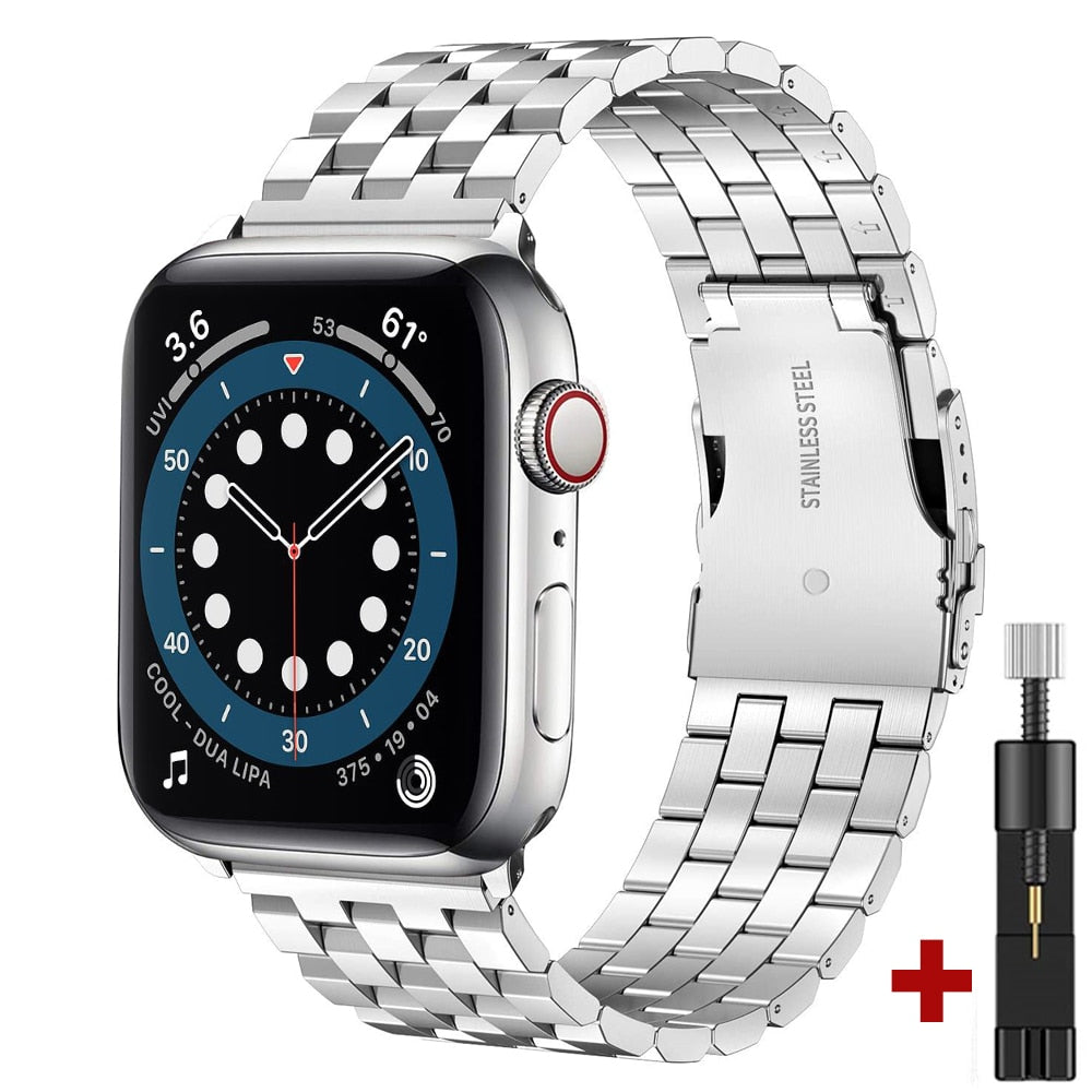 Luxury Metal Strap for Apple Watch Band Ultra 49mm 45mm 41mm 44 40mm Stainless Steel Bracelet 38mm 42 for iWatch 8 7 6 SE 5 4 3