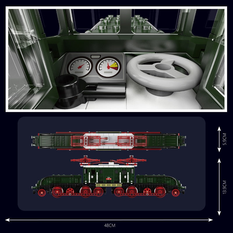 Technical City Trains World Railway Electric Locomotive RC Electric Model Set Building Blocks Bricks Compatible with Lego Toys
