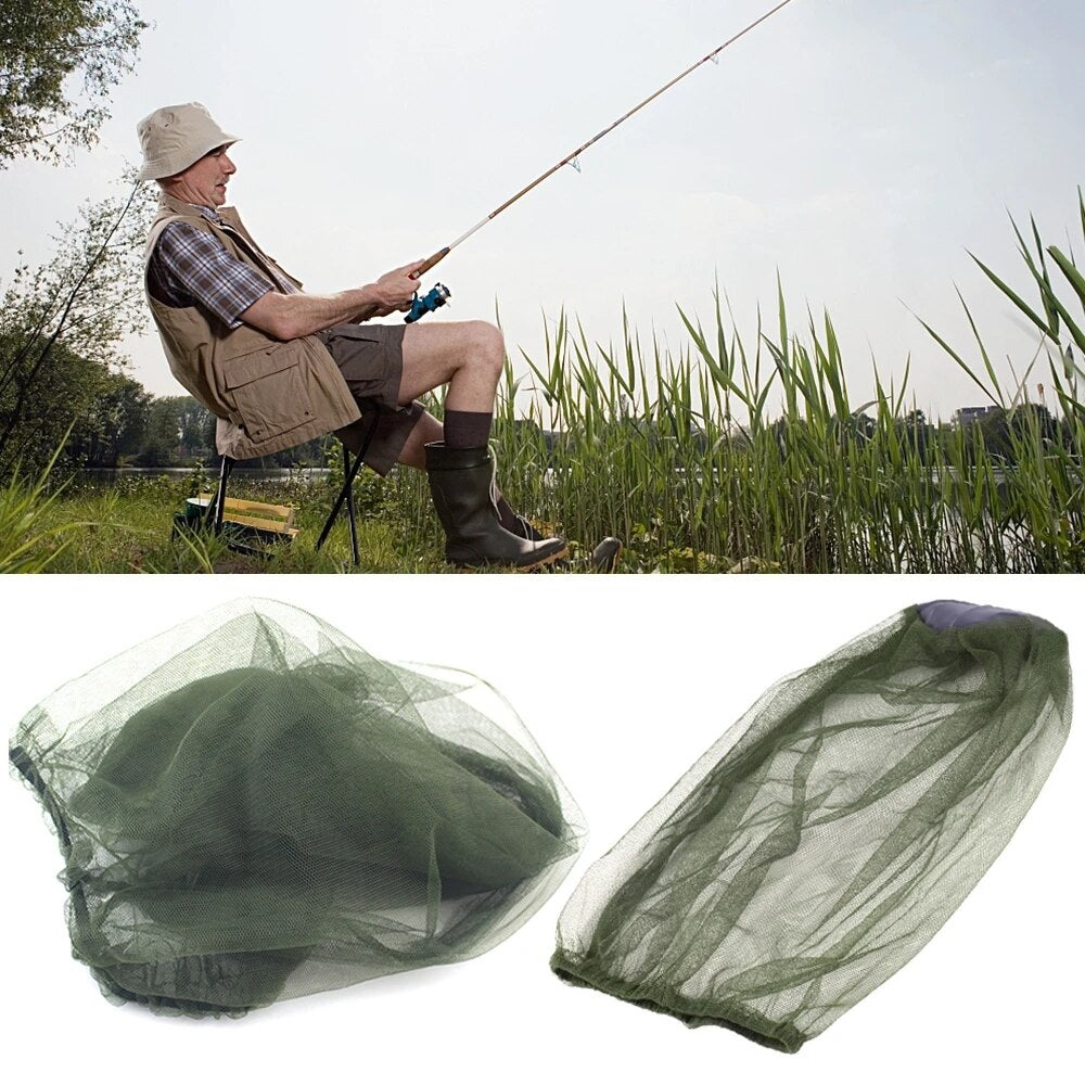 Outdoor Fishing Cap Anti Mosquito Net For Face Mosquito Insect Repellent Hat Bug Mesh Head Net Face Protector Travel Camping Cap