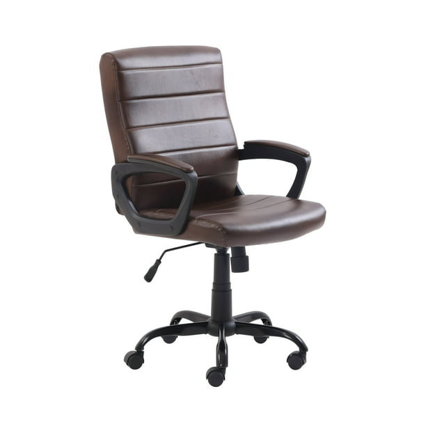 Mainstays Bonded Leather Mid-Back Manager&#39;s Office Chair, Black office chair  recliner chair  office furniture