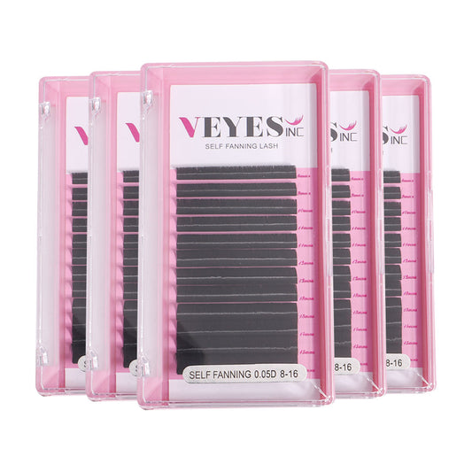 Veyes Inc 5 Cases/Lot Easy Fanning Eyelash Extensions Veyelash Russian Volume Lashes Bloom Austomatic Flowering Makeup Beauty