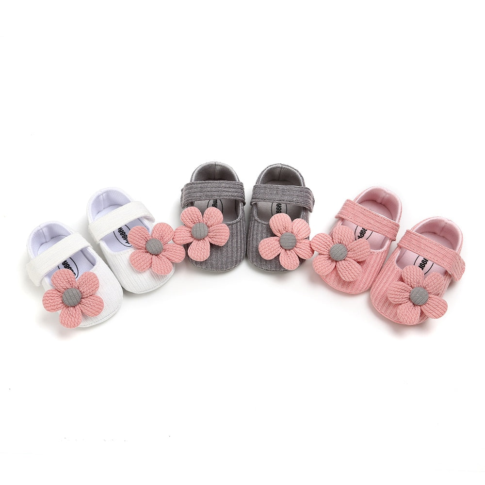 lioraitiin 0-18M Fashion Baby First Walkers  Infant Newborn Baby Girl Soft Sole Crib Shoes Flower Cotton Prewalker Shoes