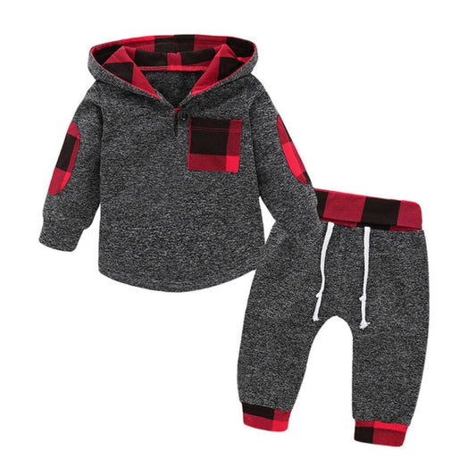 Pudcoco US Stock New Fashion Kid Baby Girls Boys Autumn Clothes Set Warm Hooded Sweatshirt+Pants 2PCS Infant Outfits Clothes Set