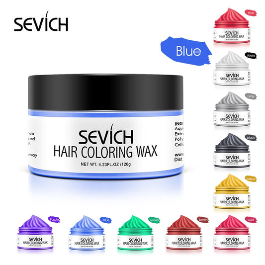 Sevich Temporary Hair Color Wax Salon Hair Coloring Styling Unisex Gray Disposable Dynamic Cake Party DIY Hairstyles 120g