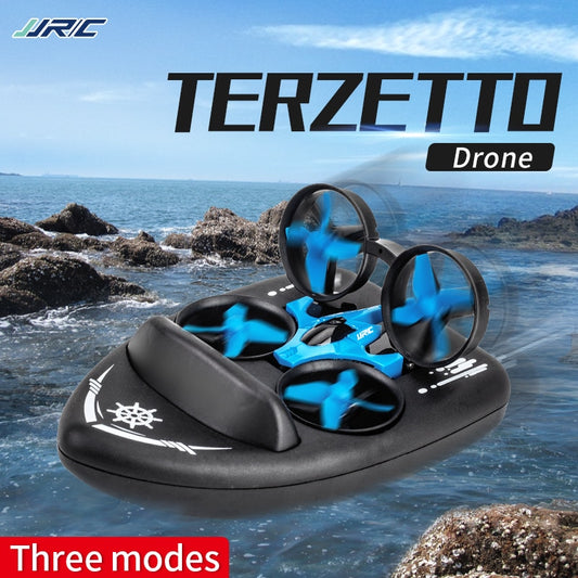 JJRC H36F Mini Drone 1/20 2.4G 3 In 1 RC Vehicle Terzetto Flying Drone Land Driving Boat Drone Quadcopter Model Toys for Kids