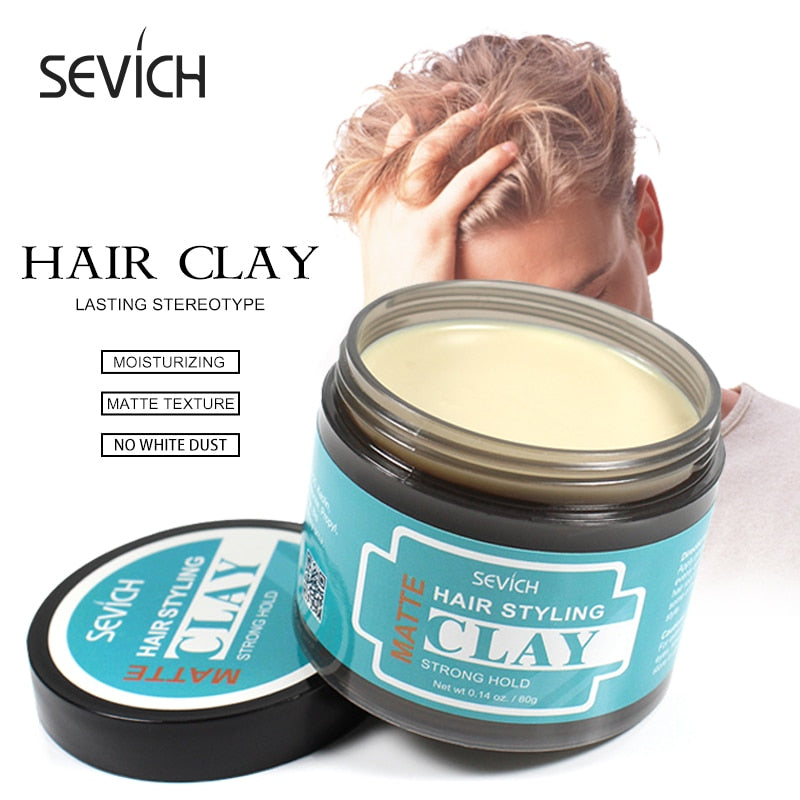 Sevich 80g Hair Styling Matte Hair Clay Lasting Stereotype Matte Clay Strong Hold Easy Wash Convenient Smooth