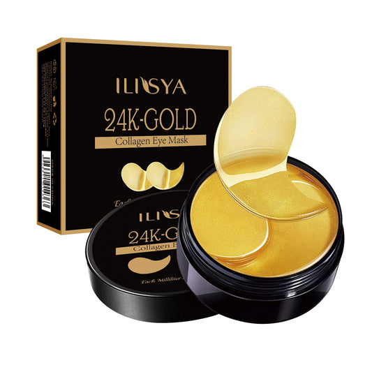 Ilisya--Collagen Eye Mask 24K Gold Eye Patch Seaweed Eye Dark Circles Anti-Puffiness Anti-Aging Moisturizing Eyes--60pcs