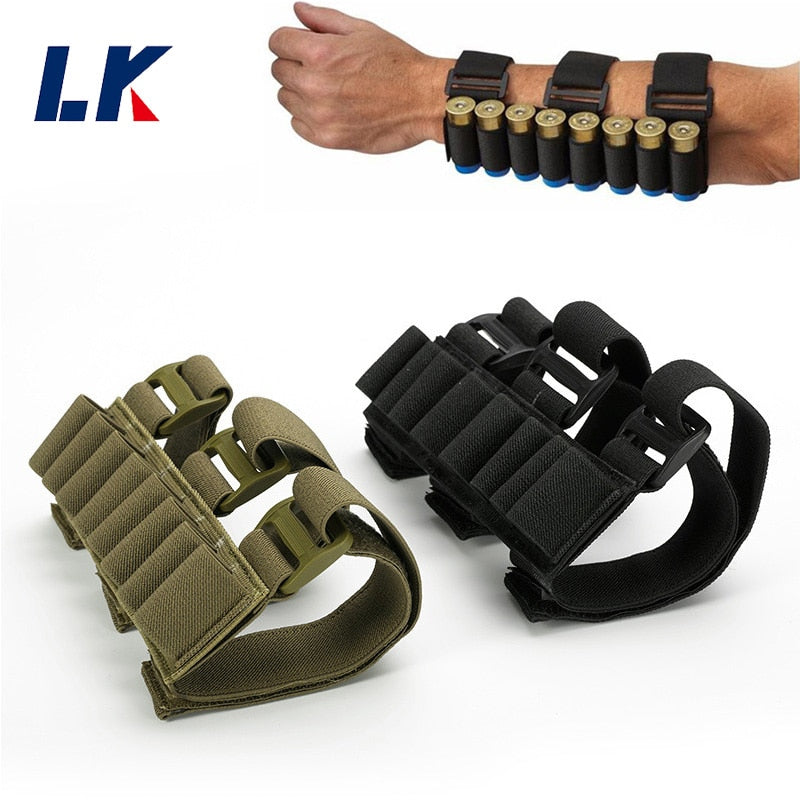 Military Tactical 8 Rounds Cartridge Rifle Buttstock Ammo Shell Carrier 12/20 Gauge Shotshell Holder Arm Pouch Hunting Mag Bag