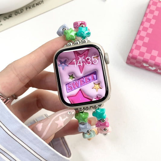 Colorful Woman Strap for Apple Watch Series 8 7 41mm 38mm 40mm Ultra 49mm 6 5 4 se 3 Star Bracelet for iwatch 42 44mm 45mm Band