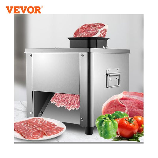 VEVOR Electric Meat Slicer 150Kg/H 2.5/3.5/5/7MM Commercial Stainless Steel Automatic Vegetable Cutter Grinder Home Appliance