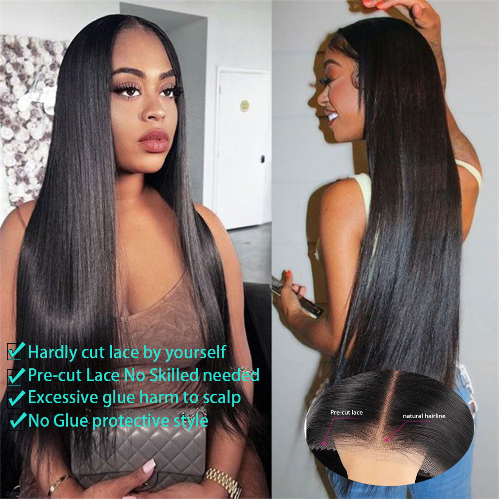 Glueless Wig Human Hair Ready To Wear Straight Lace Front Wigs For Women Human Hair 5x5 4x4 Hd Lace Closure Human Hair Wigs