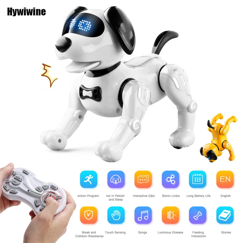 Funny RC Robot Electronic Dog Stunt Dog Voice Command Programmable Touch-sense Music Song Robot Dog for Children&#39;s Toys Gift