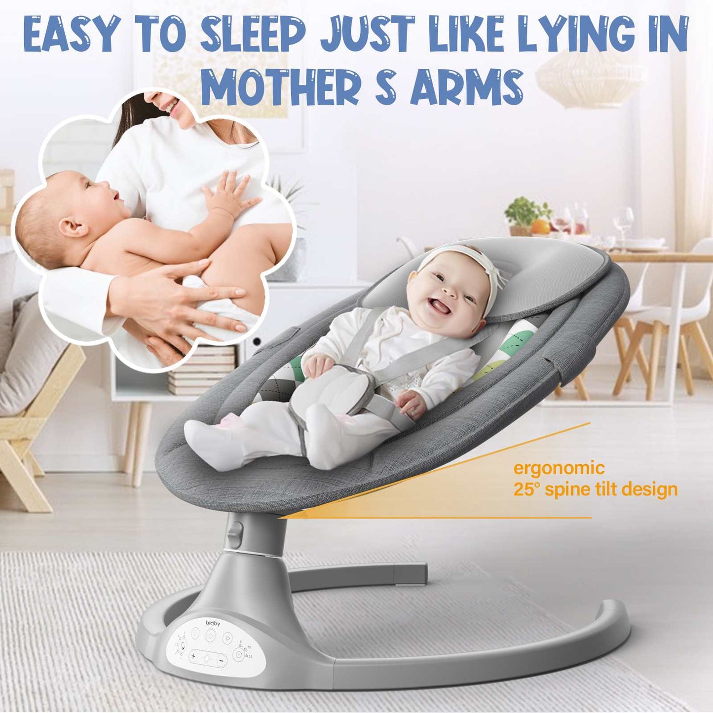 Electric Baby Swing Baby Lounger Chaise Longue for Baby Resting Chair Chair with bluetooth Music Remote Control Baby Cot