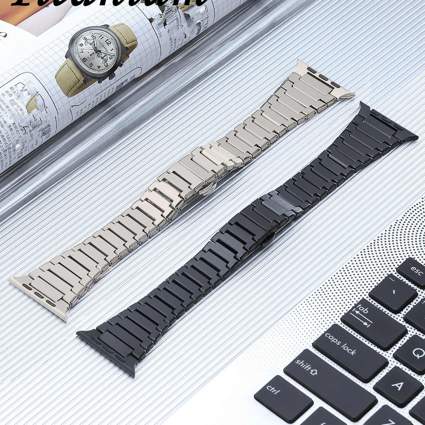 Titanium Band for Apple Watch Ultra 49mm Series 8 7 45mm 42 44mm Men Bracelet Luxury Strap for iWatch 6 5 4 3 2 SE 41mm 38 40mm