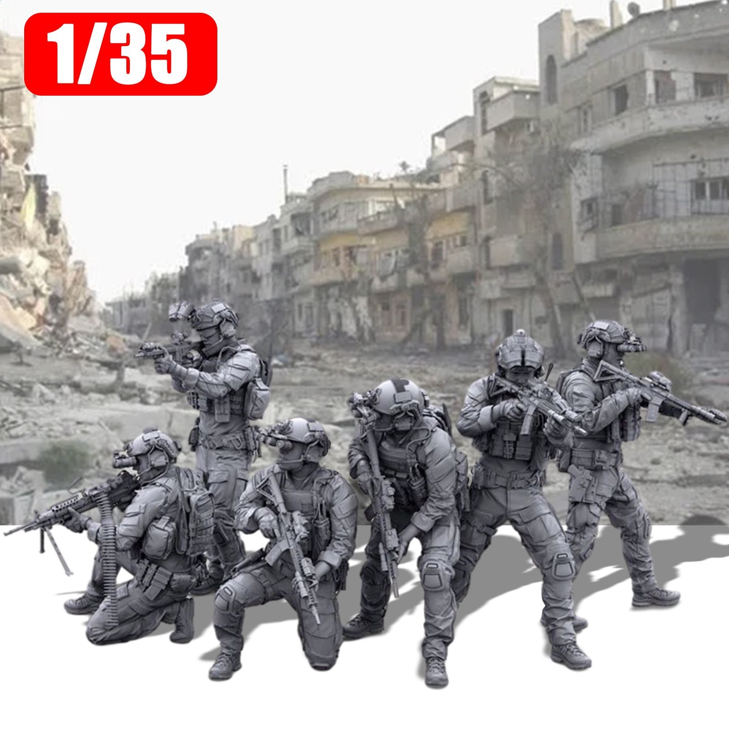 New 1/35 Resin Figures Modern US special forces soldiers 6 man Unassembled Unpainted DIY model gifts for children