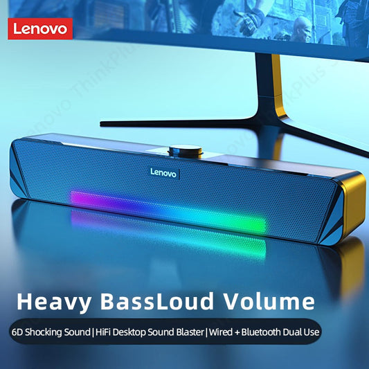 Lenovo TS33 Wireless Bluetooth 5.0 Speaker Home Movie Surround Sound Bar Audio Speaker For Desk Computer Subwoofer