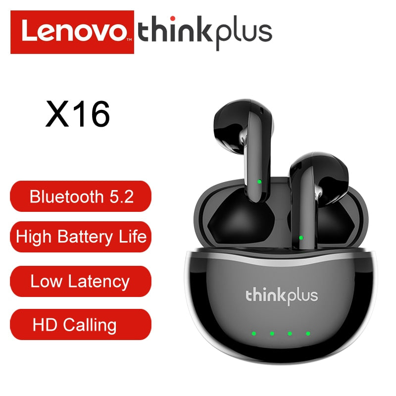 2022 New Original Lenovo X16 Headphone Bluetooth 5.2 TWS Wireless Earbuds Stereo Sports Earhook Earphone With Dual HD Microphone