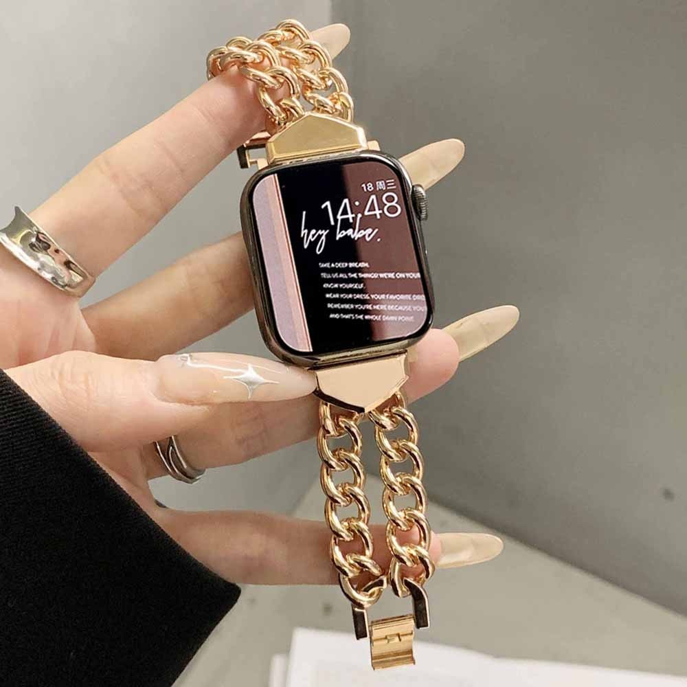 Stainless Steel Women Bracelet For Apple Watch 8 7 41mm 45mm Band 6 5 4 3 se 38 40mm Chain Strap For iWatch Ultra 49mm 42mm 44mm