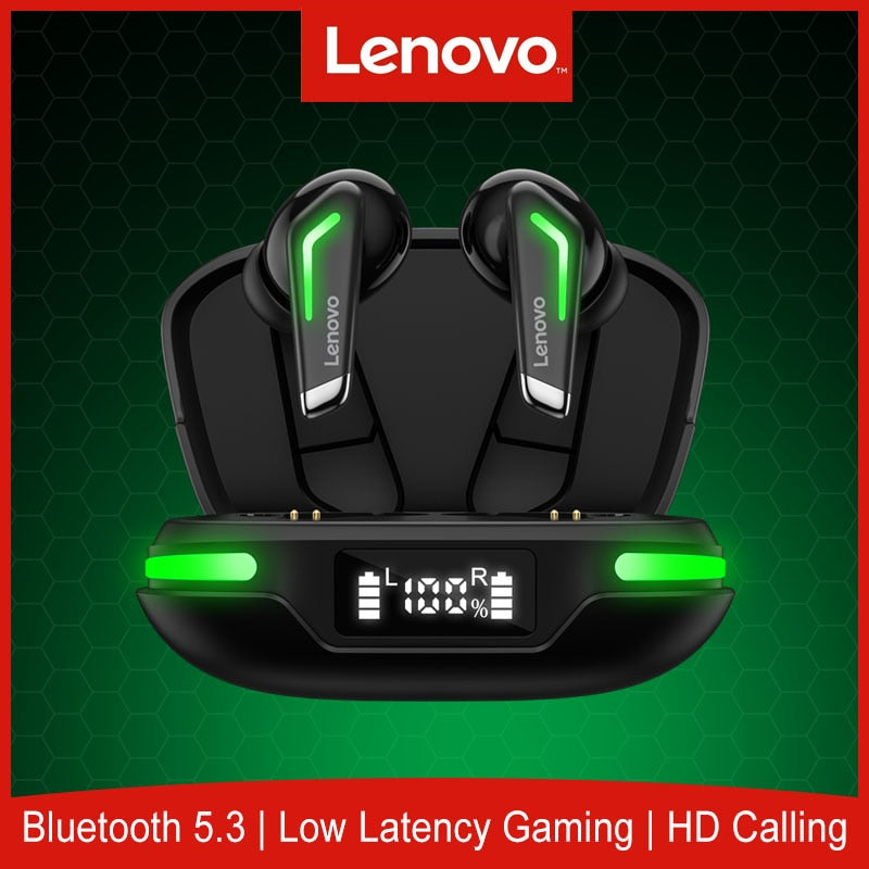 Lenovo GM3 TWS Bluetooth 5.3 Earphones 250mAh Charging Box Wireless Headphone Game Sports Earbuds Built-in Dual HD Mic Headset