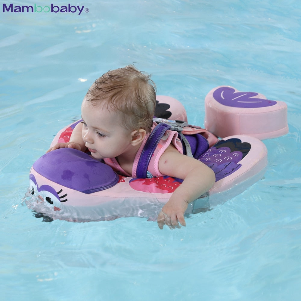 Mambobaby Baby Float Swimming Ring With Roof Infant Waist Floater Non-Inflatable Buoy Beach Pool Accessories Toys Swim Trainer