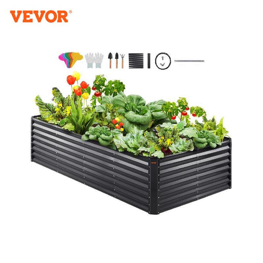 VEVOR Raised Garden Bed Kit Large Metal Raised Planter Box Garden Beds Outdoor for Vegetables Flowers and Herbs with Open Bottom