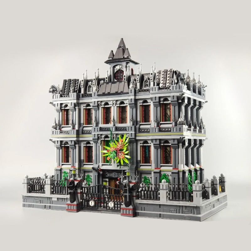 PANLOS 613002 Movie City Street View Expert MOC Lunatic Hospital Advanced Model 7537pcs Building Blocks Brick Toys Kids Gift