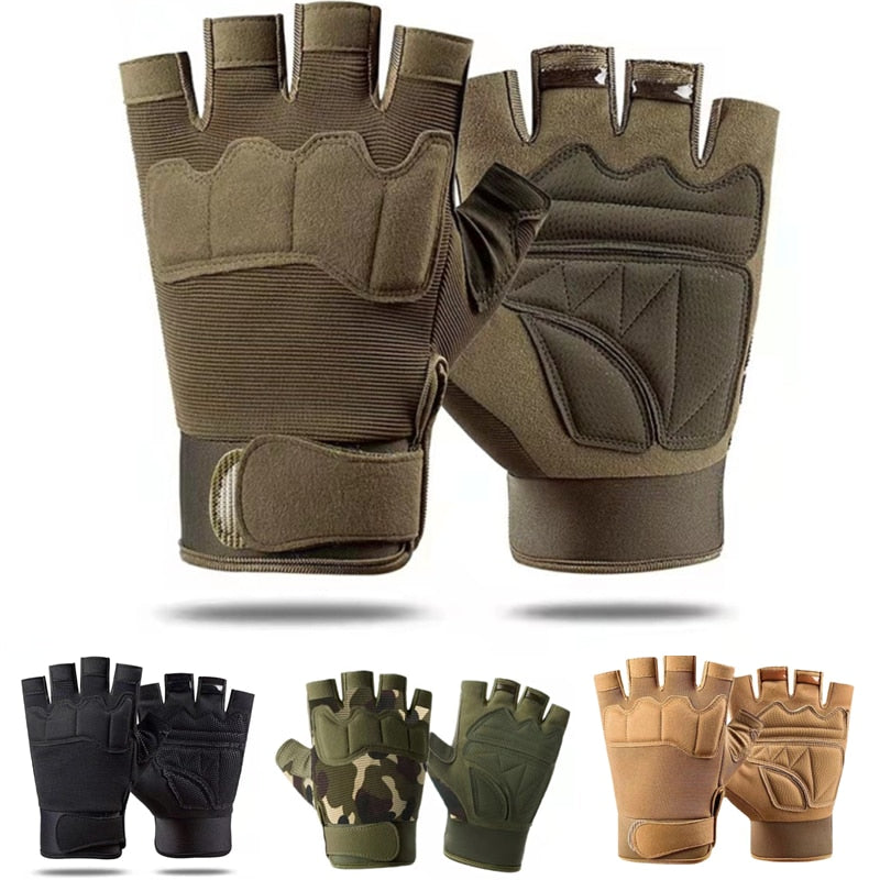 Military Army Shooting Fingerless Gloves Half Finger Men Tactical Gloves Anti-Slip Outdoor Sports Bicycle Riding Fitness Gloves