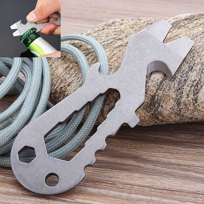 EDC Multi-Function Waist Clip Outdoor Camping Multi Tool Cutting Rope Knife Opener Screwdriver Crowbar Tactical Outdoor Tool