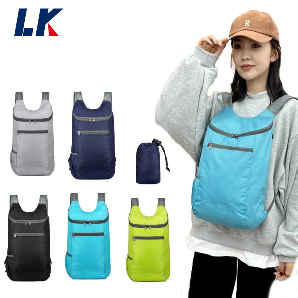 20L Unisex Waterproof Foldable Bag Outdoor Backpack Portable Camping Hiking Traveling Daypack Leisure Unisex Sport Bag Backpack