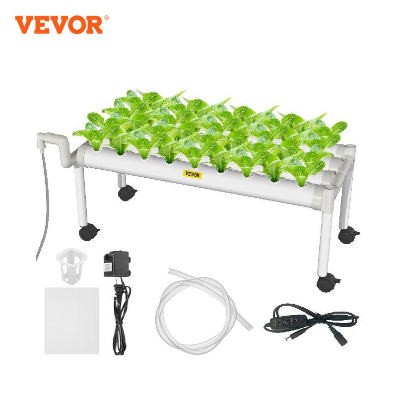 VEVOR Hydroponic Grow Kit Hydroponics System 36/54/72/90/108 Sites 1/2/3/4 Layers 4/6/8/10/12 Pipes Vegetables Lawn &amp; Garden