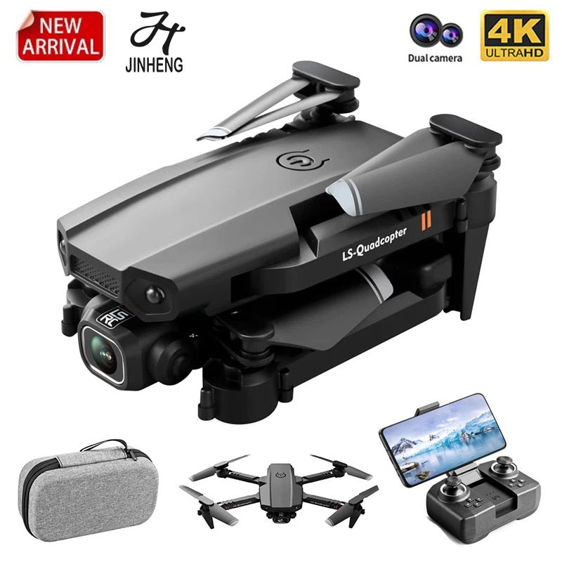 JINHENG XT6 Mini Drone 4K 1080P HD Camera WiFi Fpv Air Pressure Altitude Hold Foldable Quadcopter RC Dron Kid Toy Boys GIfts