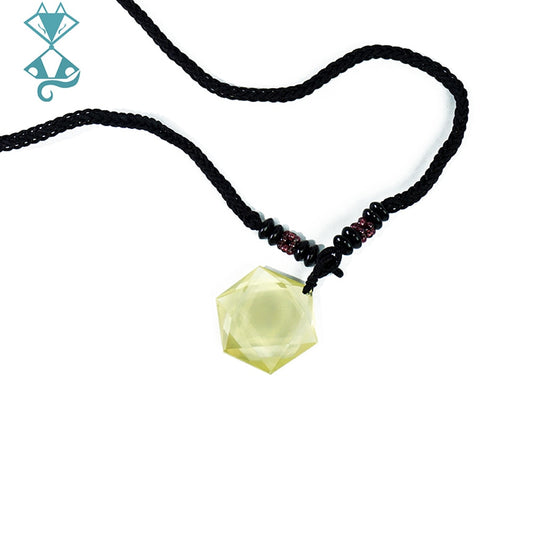 Natural Yellow Citrine Hexagram Six Pendant Citrine Gemstone Clear Bead Necklace 25mm Drop Shipping AAAAAA