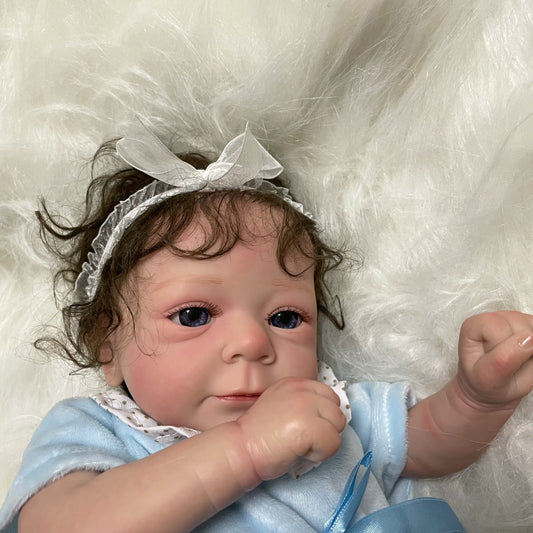 Bebe Reborn Felicia Ready Doll 3D Painted Advanced Painting Finished Cute Baby Girl with Rooted Hair High Quality Handmade Doll