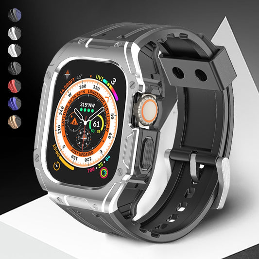 Luxury Sports Band for Apple Watch Ultra 49mm TPU Case Strap for iWatch ultra 49 Modification Kit Full Protective Cover Bracelet