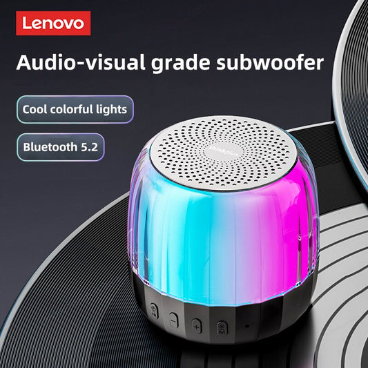 Original Lenovo K3 Plus Bluetooth 5.2 Speaker Subwoofer Portable Player RGB Light Speaker Waterproof USB Outdoor Loudspeaker