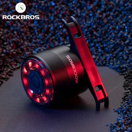 ROCKBROS Bicycle Rear Light 5 Light Modes Colorful Lamp Bike Tail Light Aluminum MTB Road Saddle Seatpost Cycling Taillight