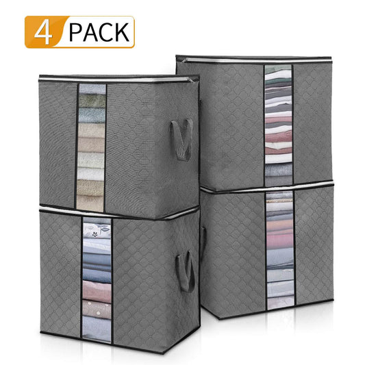 4/6pcs Non-Woven Clothes Storage Bag Folding Quilt Dust-Proof Cabinet Finishing Box Home Storage Supplies Space Bags Organizador