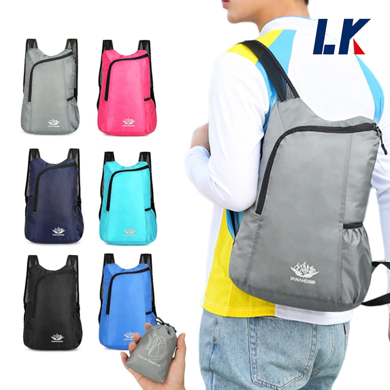 20L Unisex Lightweight Outdoor Backpack Portable Foldable Women Men Camping Hiking Travel Daypack Leisure Waterproof Sport Bag