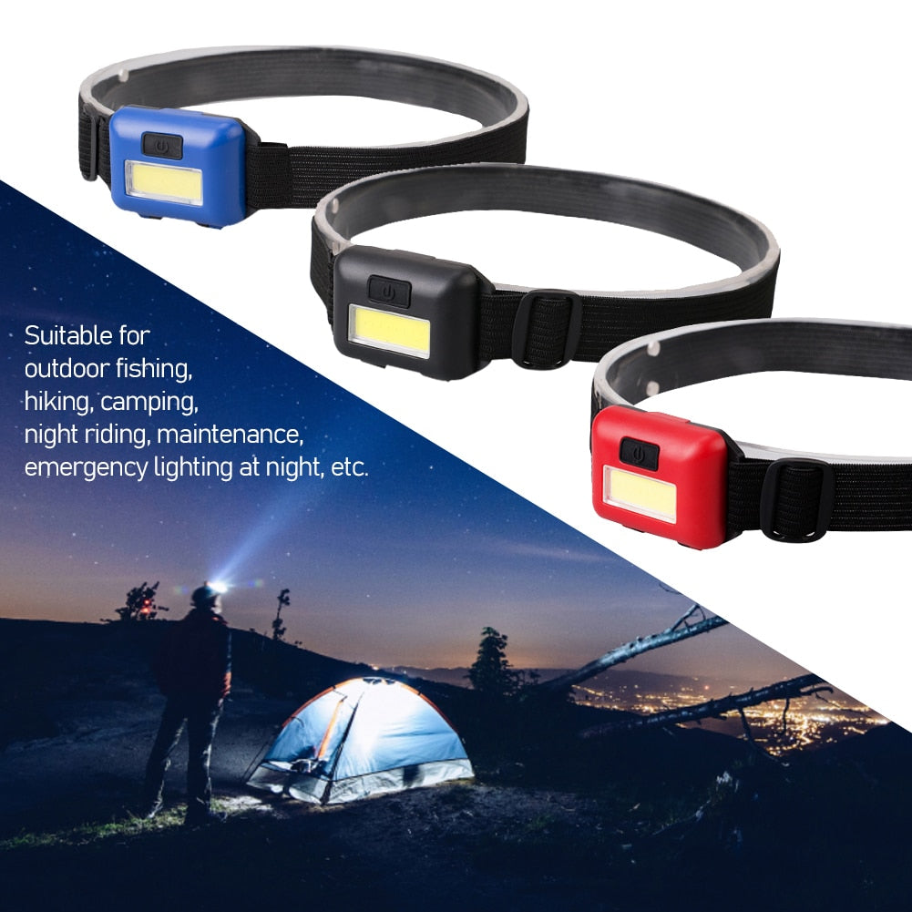 Mini 5W COB Headlamp Led Headlight 3 Modes Waterproof Flashlight Outdoor Emergency Lighting Camping Cycling Night Fishing Torch