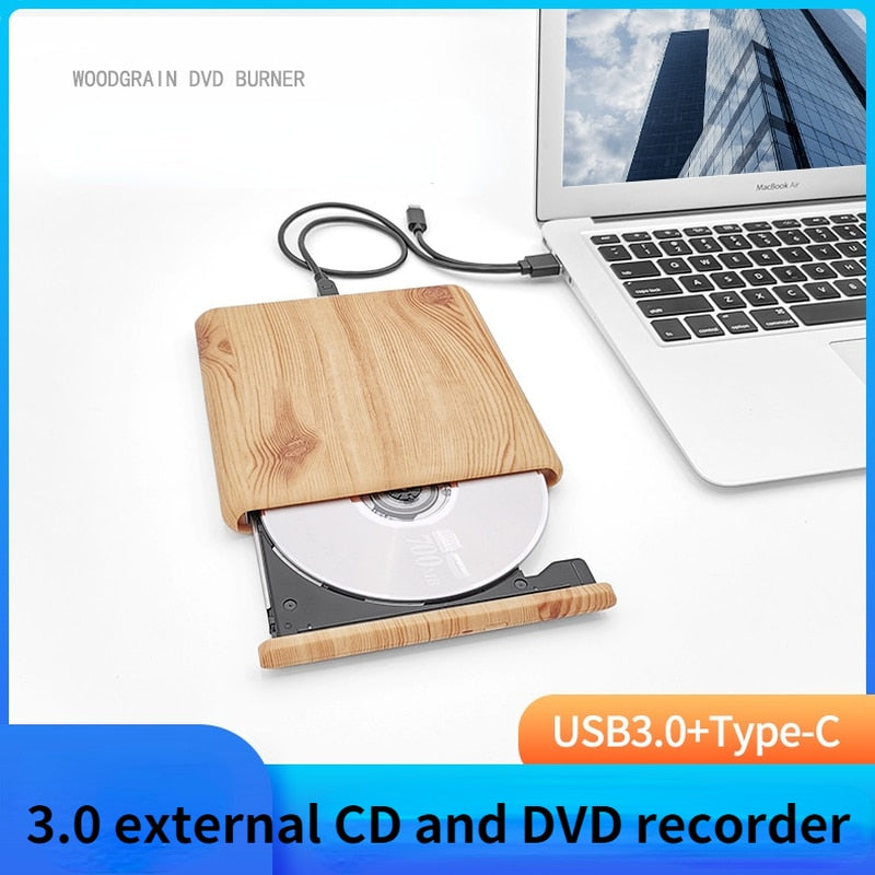 USB3.0 Type-C External DVD Drive Rewriter Reader Writer Burner Portable DVD RW CD Optical Drive Player for Laptop PC