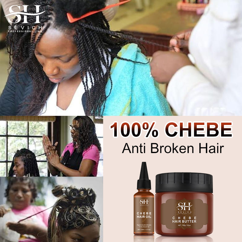 Sevich Africa Traction Alopecia Chebe Hair Thickening Set 30ml Hair Growth Oil Fast Growing 100g Hair Butter Strong  Hair Root