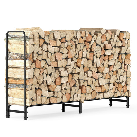 Outdoor Fire Wood Log Rack for Fireplace Heavy Duty Firewood Pile Storage Racks for Patio Deck Metal Log Holder Stand