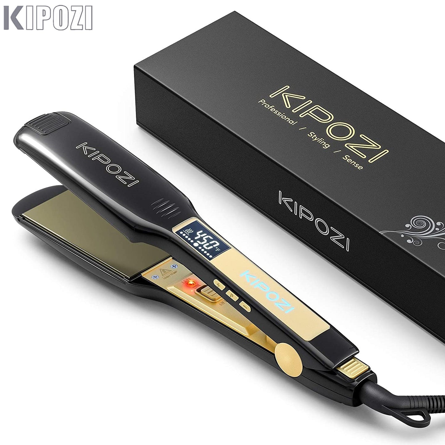 KIPOZI Hair Straightener Flat Iron Tourmaline Ceramic Professional Hair Straightener Culer Salon Steam Hair Iron Hair Care