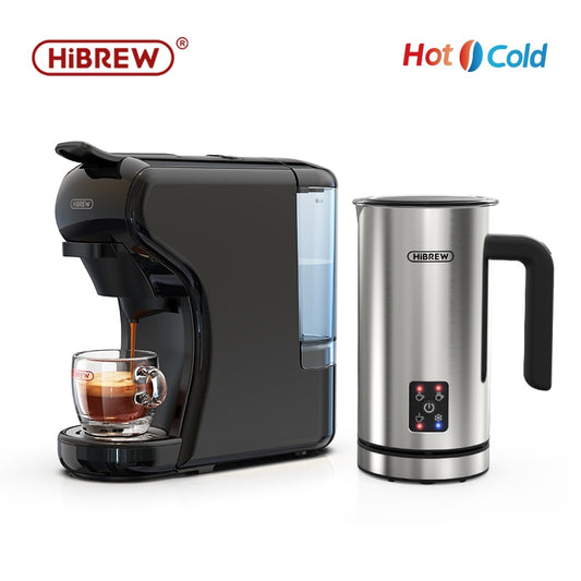 HiBREW 4 in 1 multiple Capsule Machine Full Automatic With Stainless Steel Hot &amp; Cold Milk Foaming Machine M3