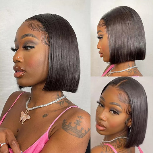 Bob Wig Lace Front Human Hair Wigs 13x4 Lace Frontal Wig 5x5 Lace Closure Straight Wig Glueless Wig Human Hair 10-14 Inches